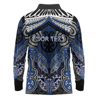 Aotearoa Iwi Ngati Tuwharetoa Personalised Long Sleeve Polo Shirt Maori Kowhaiwhai Pattern