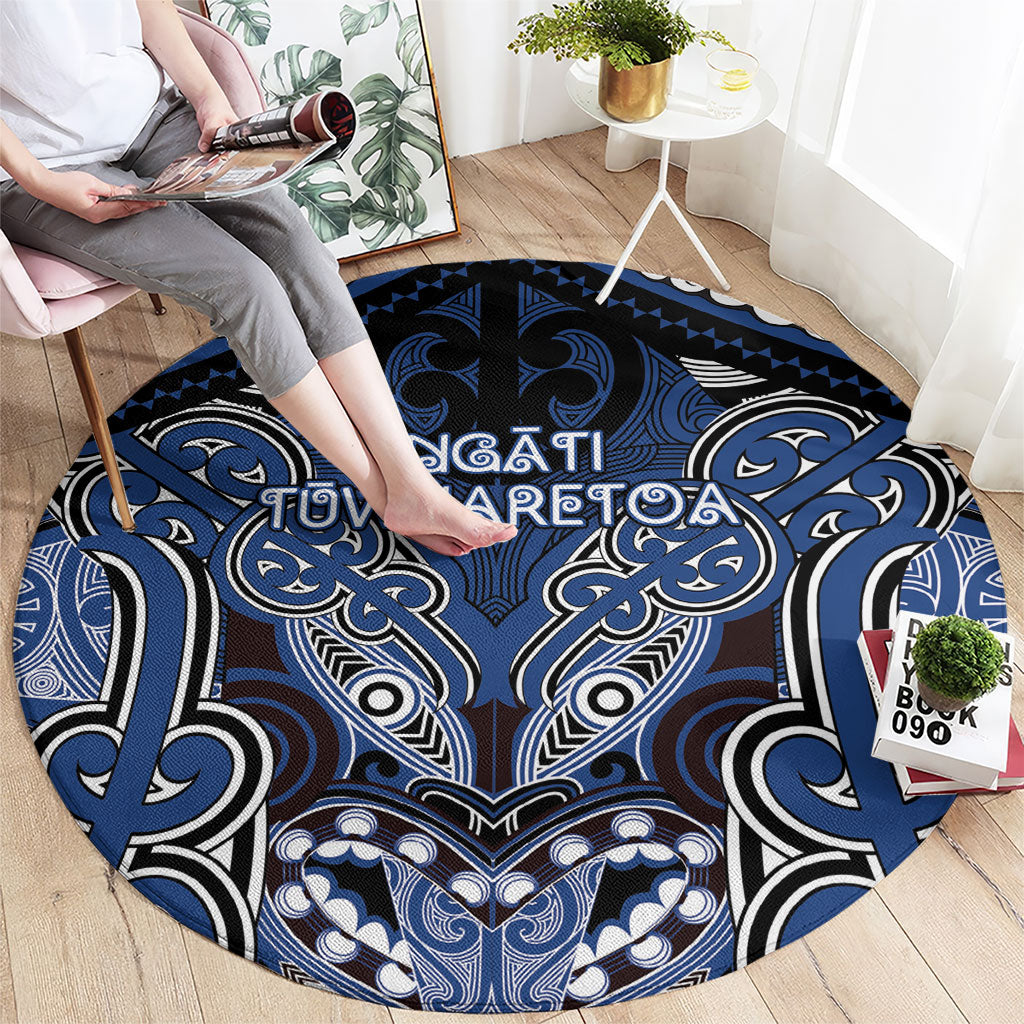 Aotearoa Iwi Ngati Tuwharetoa Round Carpet Maori Kowhaiwhai Pattern LT19 - Polynesian Pride