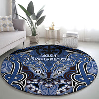 Aotearoa Iwi Ngati Tuwharetoa Round Carpet Maori Kowhaiwhai Pattern LT19 - Polynesian Pride