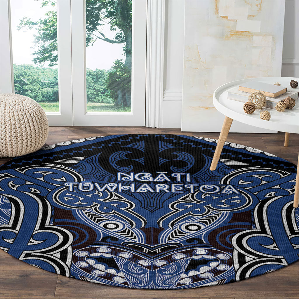 Aotearoa Iwi Ngati Tuwharetoa Round Carpet Maori Kowhaiwhai Pattern LT19 - Polynesian Pride