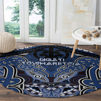 Aotearoa Iwi Ngati Tuwharetoa Round Carpet Maori Kowhaiwhai Pattern LT19 - Polynesian Pride