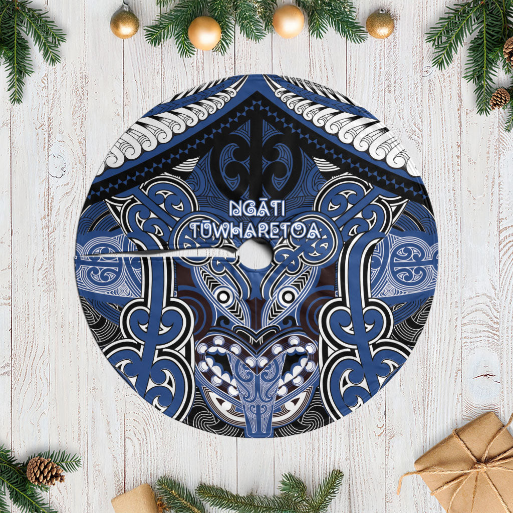 Aotearoa Iwi Ngati Tuwharetoa Tree Skirt Maori Kowhaiwhai Pattern LT19 Casual Blue - Polynesian Pride