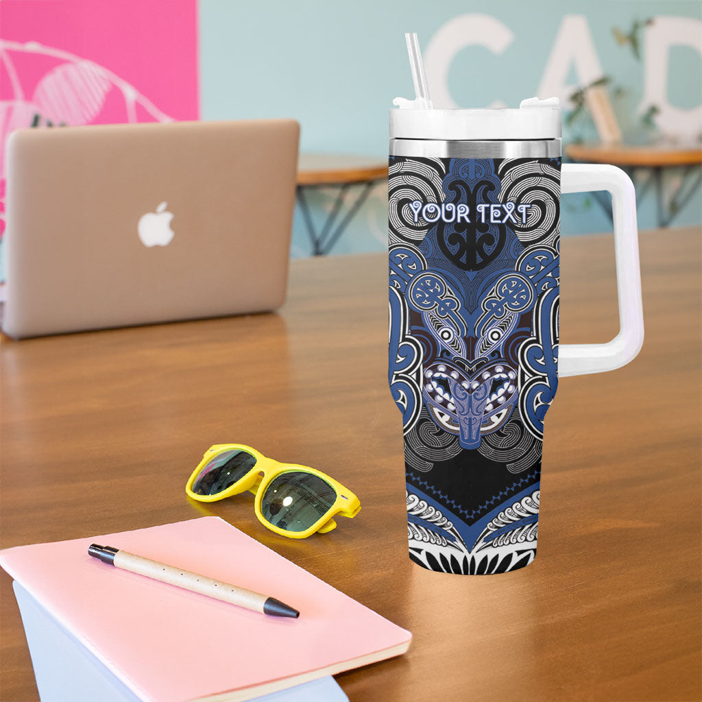 Aotearoa Iwi Ngati Tuwharetoa Personalised Tumbler With Handle Maori Kowhaiwhai Pattern LT19 - Polynesian Pride
