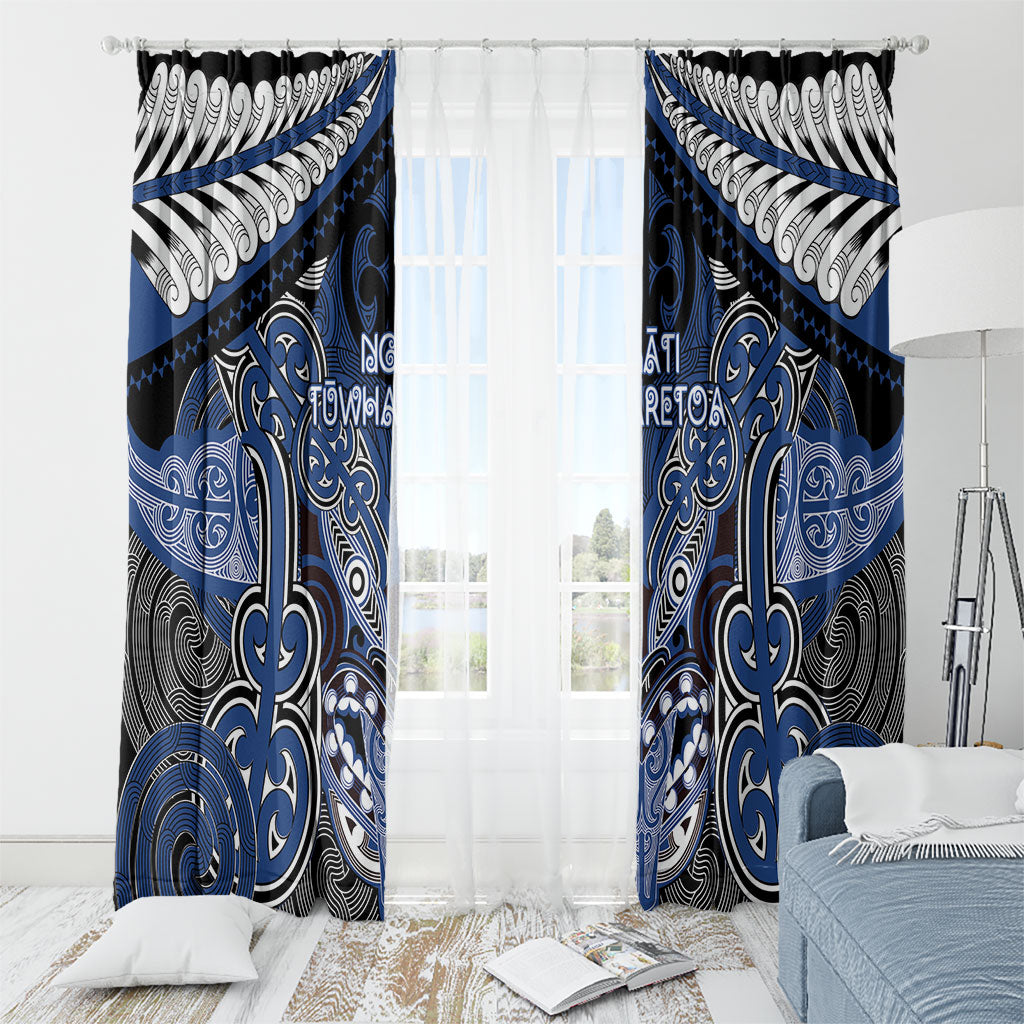 Aotearoa Iwi Ngati Tuwharetoa Window Curtain Maori Kowhaiwhai Pattern LT19 - Polynesian Pride