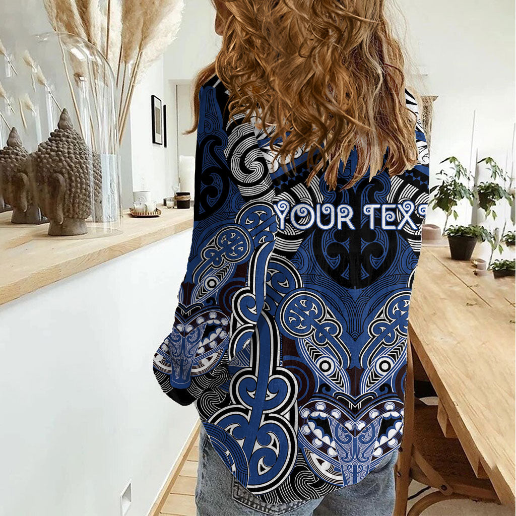 Aotearoa Iwi Ngati Tuwharetoa Personalised Women Casual Shirt Maori Kowhaiwhai Pattern LT19 - Polynesian Pride