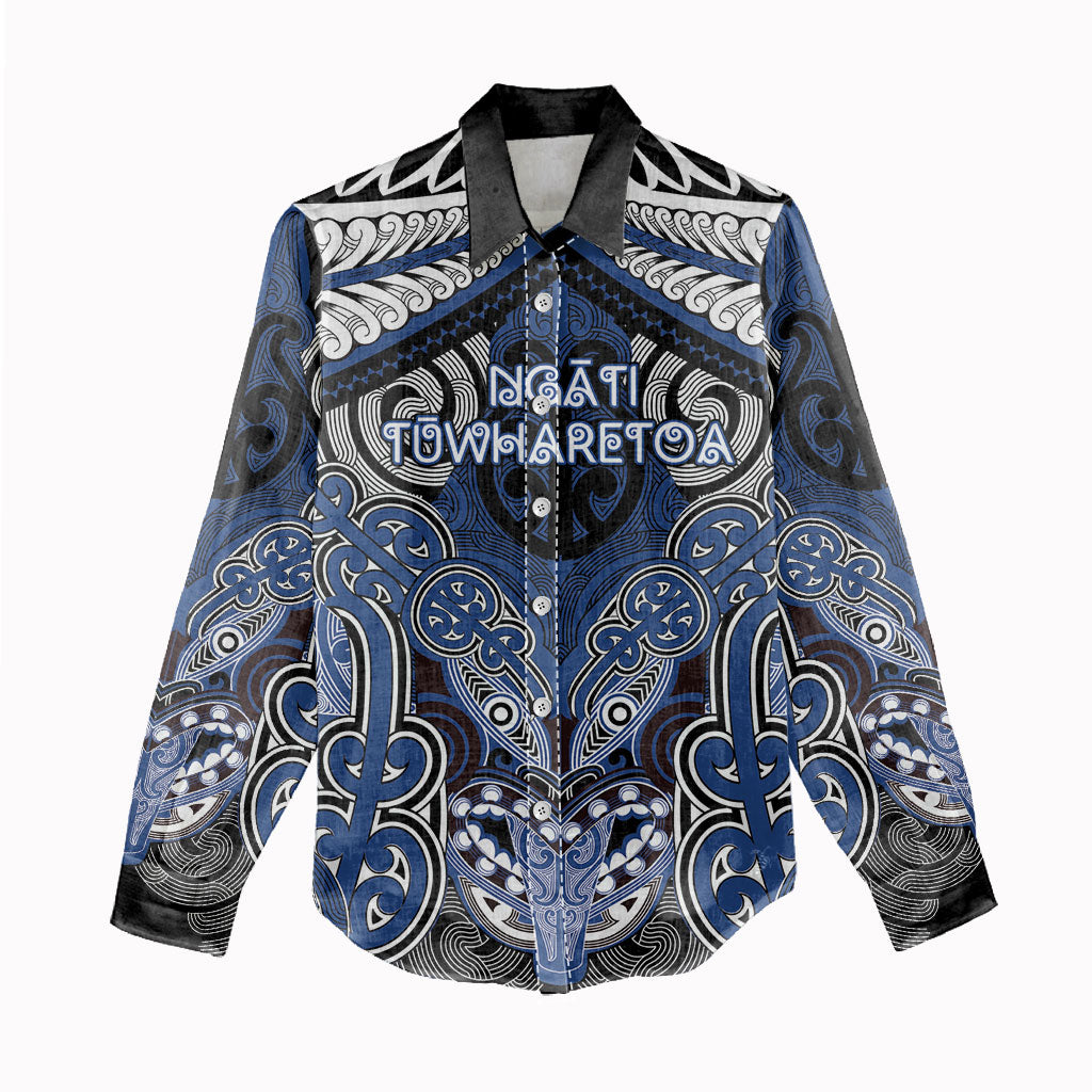 Aotearoa Iwi Ngati Tuwharetoa Personalised Women Casual Shirt Maori Kowhaiwhai Pattern LT19 - Polynesian Pride