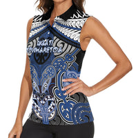 Aotearoa Iwi Ngati Tuwharetoa Personalised Women Sleeveless Polo Shirt Maori Kowhaiwhai Pattern LT19 - Polynesian Pride