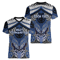 Aotearoa Iwi Ngati Tuwharetoa Personalised Women V-Neck T-Shirt Maori Kowhaiwhai Pattern LT19 - Polynesian Pride