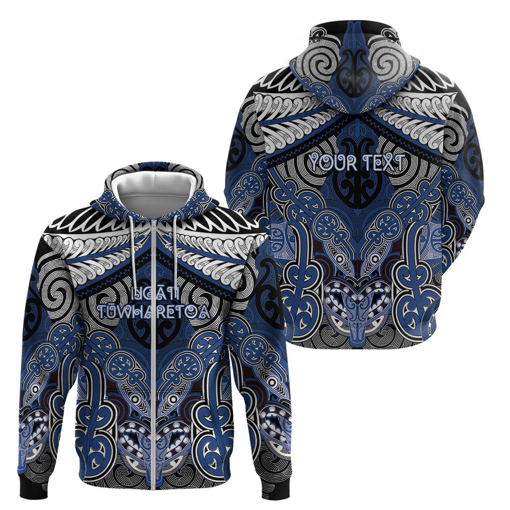 Aotearoa Iwi Ngati Tuwharetoa Personalised Zip Hoodie Maori Kowhaiwhai Pattern