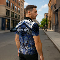 Aotearoa Iwi Ngati Tuwharetoa Personalised Zipper Polo Shirt Maori Kowhaiwhai Pattern LT19 - Polynesian Pride