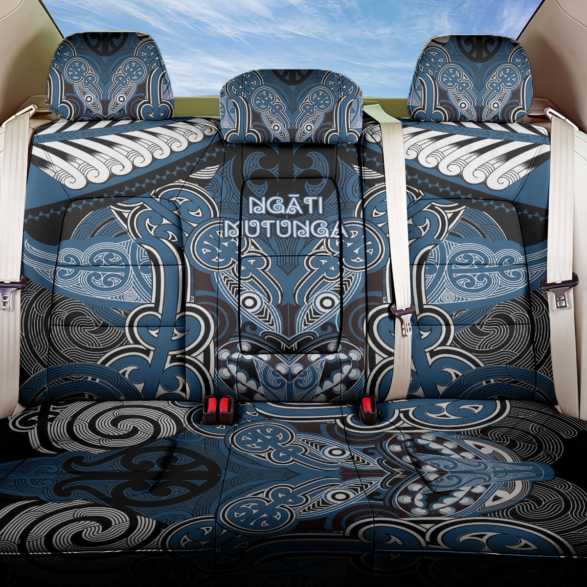 Aotearoa Iwi Ngati Mutunga Back Car Seat Cover Maori Kowhaiwhai Pattern