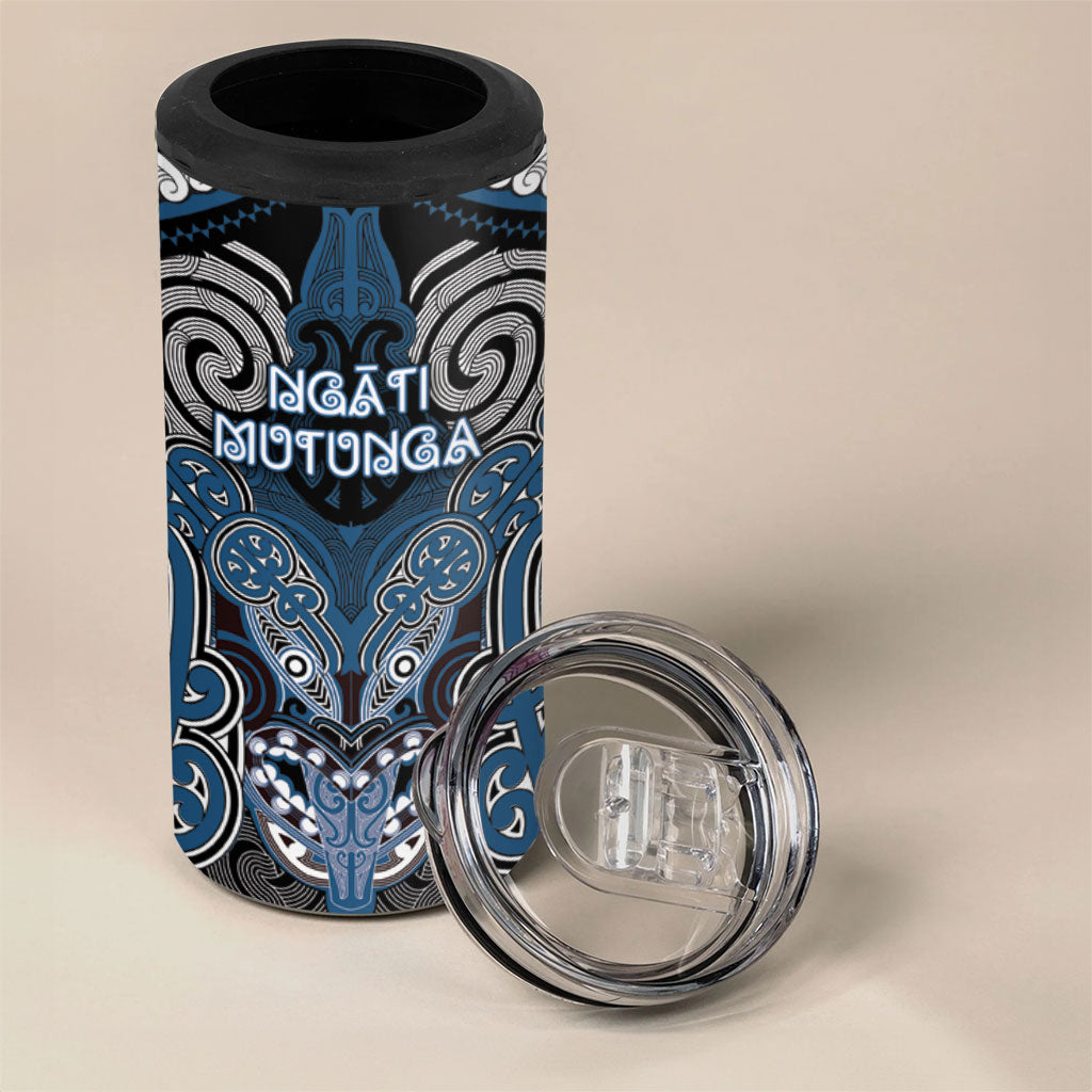 Aotearoa Iwi Ngati Mutunga Personalised 4 in 1 Can Cooler Tumbler Maori Kowhaiwhai Pattern