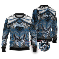 Aotearoa Iwi Ngati Mutunga Personalised Ugly Christmas Sweater Maori Kowhaiwhai Pattern