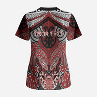 Aotearoa Iwi Te Ati Awa Personalised Scrub Top Maori Kowhaiwhai Pattern
