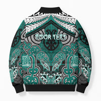 Aotearoa Iwi Ngati Maru Personalised Bomber Puffer Jacket Maori Kowhaiwhai Pattern