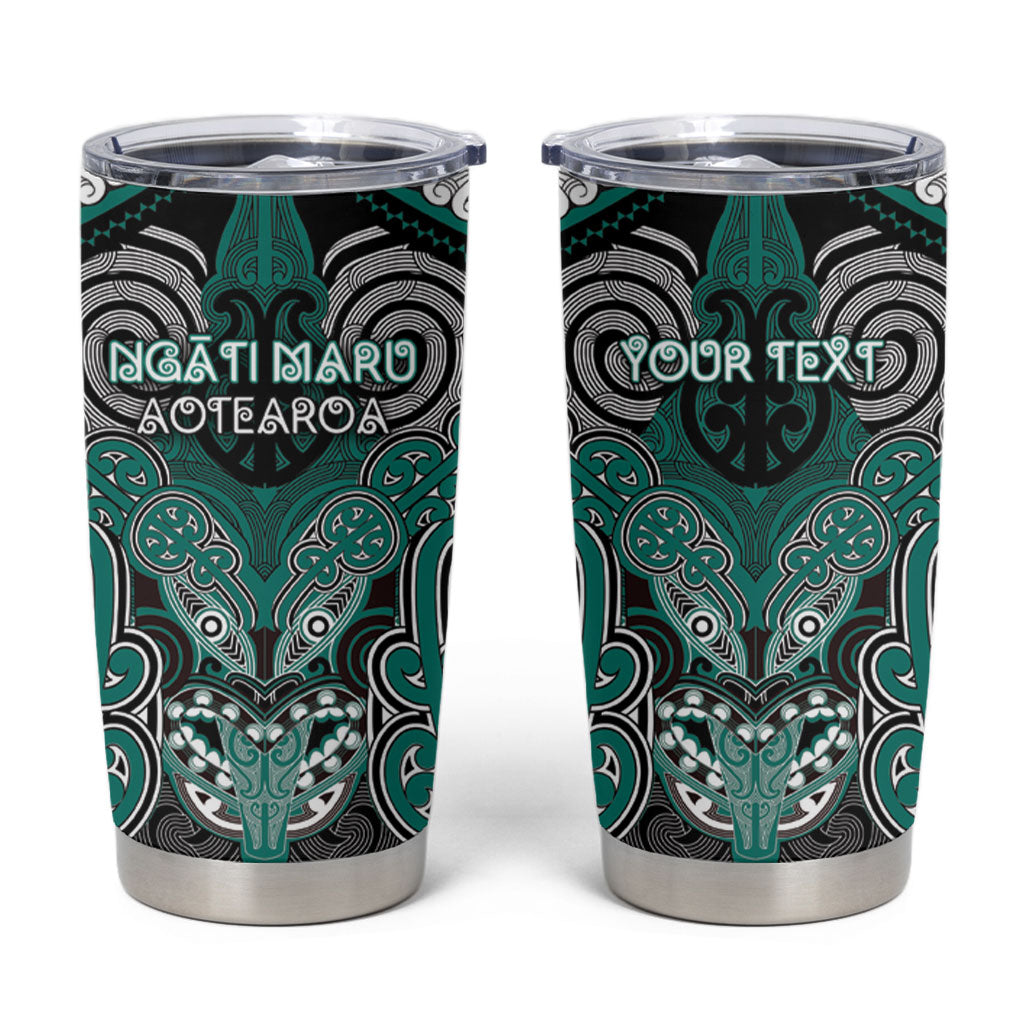 Aotearoa Iwi Ngati Maru Personalised Tumbler Cup Maori Kowhaiwhai Pattern