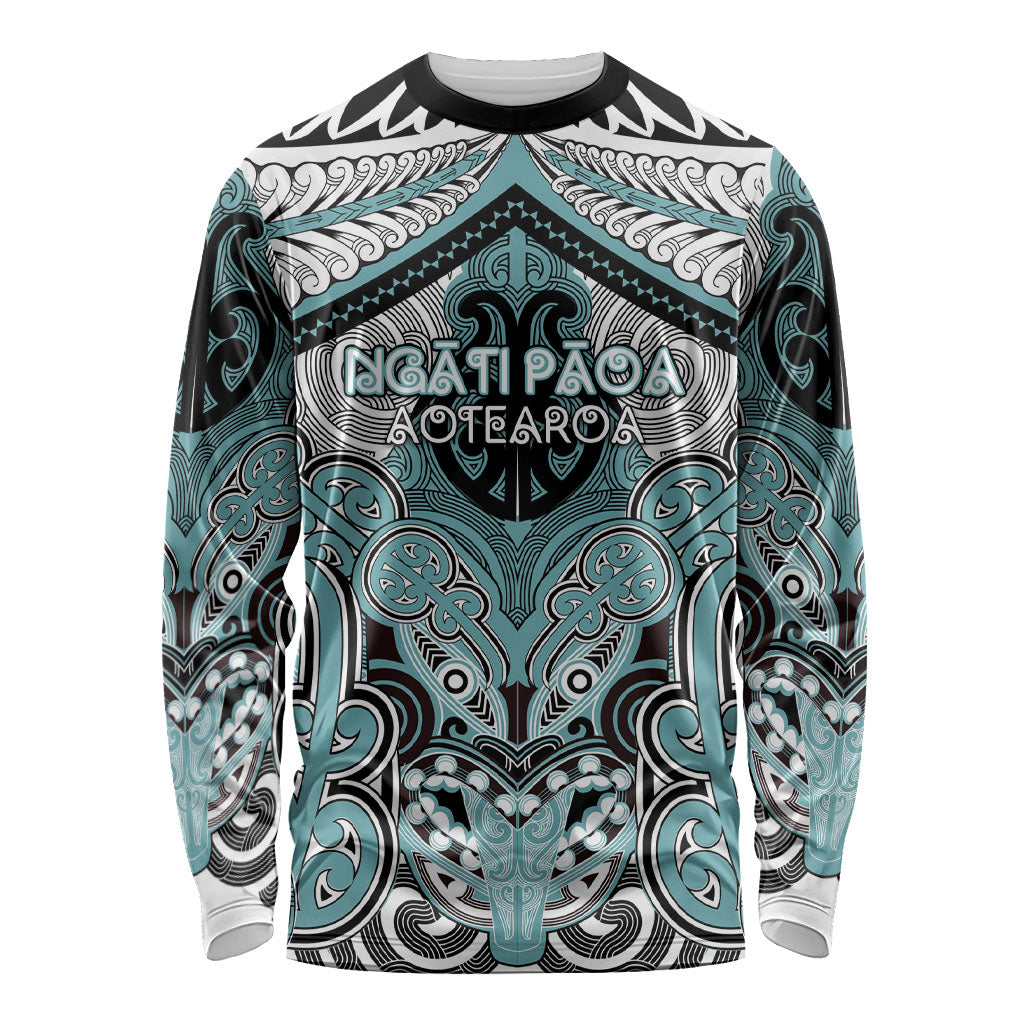 Aotearoa Iwi Ngati Paoa Personalised Long Sleeve Shirt Maori Kowhaiwhai Pattern
