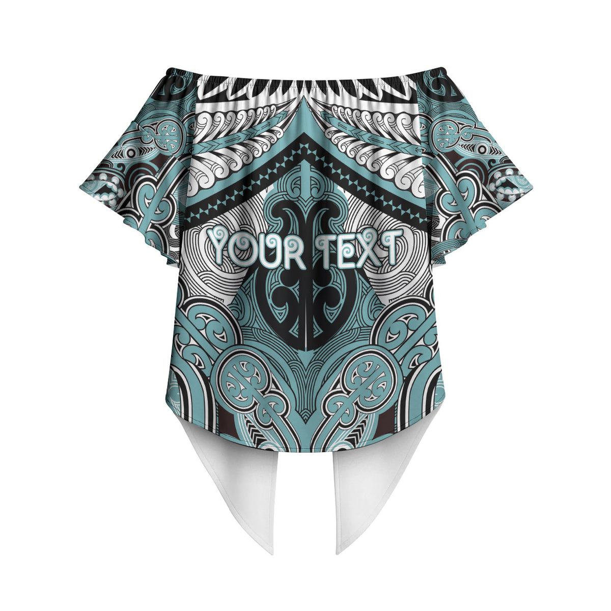 Aotearoa Iwi Ngati Paoa Personalised Off Shoulder Wrap Waist Top Maori Kowhaiwhai Pattern