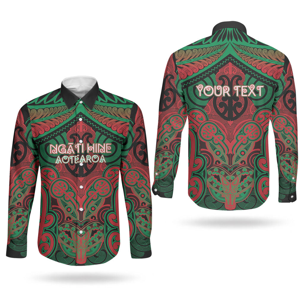 Aotearoa Iwi Ngati Hine Personalised Couples Matching Tank Maxi Dress and Long Sleeve Button Shirt Maori Kowhaiwhai Pattern