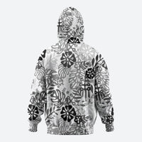 White Aloha Hawaiian Hoodie Monstera Hibiscus Tropical Pattern LT19 - Polynesian Pride