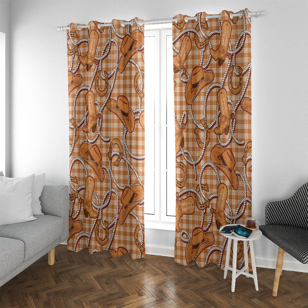 Brown Hawaii Palaka Cowboy Window Curtain Hawaiian Paniolo Festival Spirit LT19 With Grommets Brown - Polynesian Pride