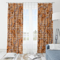 Brown Hawaii Palaka Cowboy Window Curtain Hawaiian Paniolo Festival Spirit LT19 - Polynesian Pride