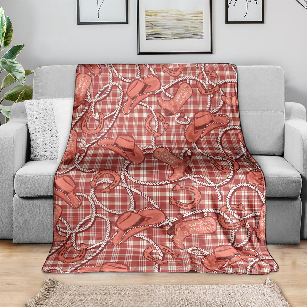 Red Hawaii Palaka Cowboy Blanket Hawaiian Paniolo Festival Spirit LT19 - Polynesian Pride