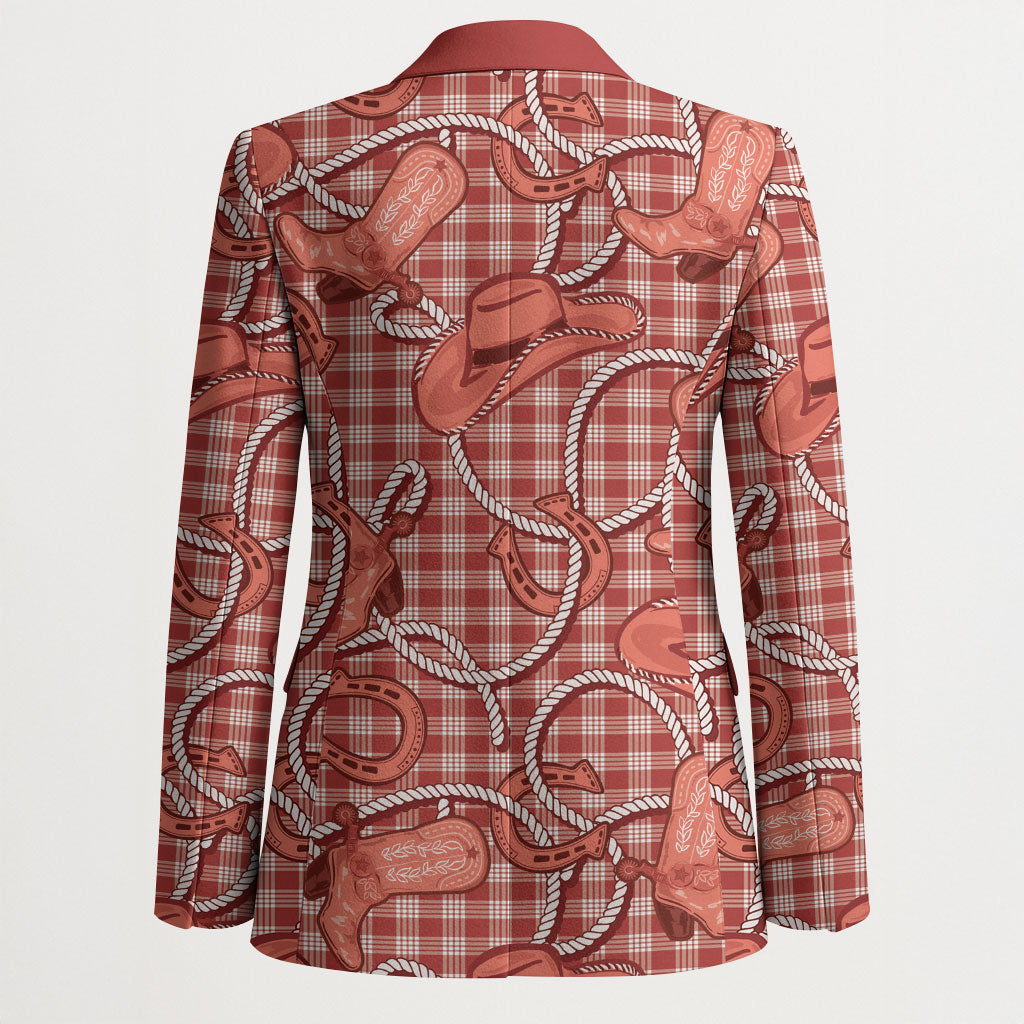 Red Hawaii Palaka Cowboy Blazer Hawaiian Paniolo Festival Spirit LT19 - Polynesian Pride