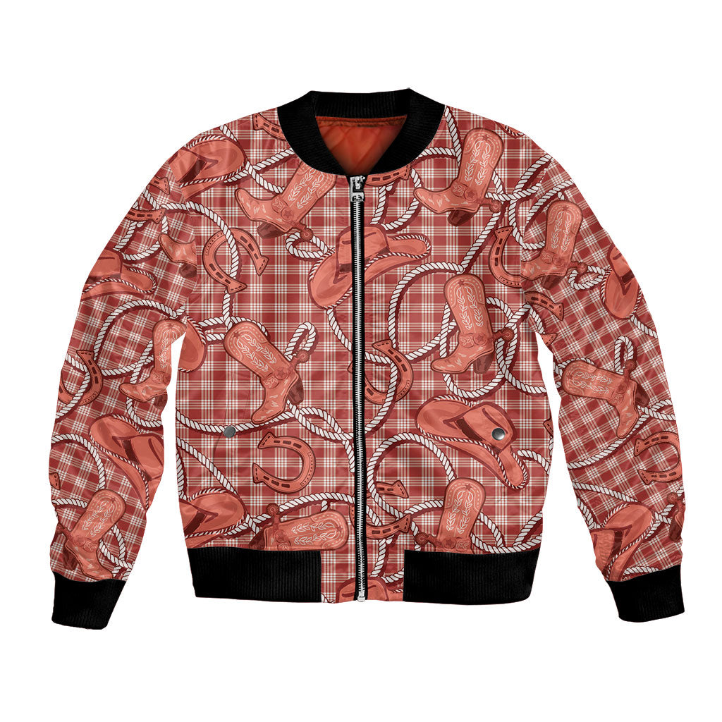 Red Hawaii Palaka Cowboy Bomber Jacket Hawaiian Paniolo Festival Spirit