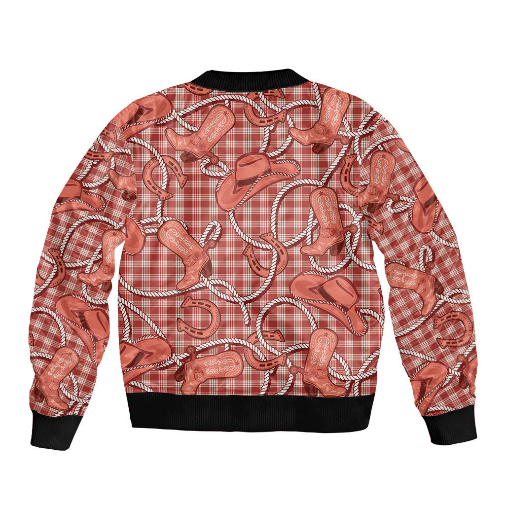 Red Hawaii Palaka Cowboy Bomber Jacket Hawaiian Paniolo Festival Spirit LT19 - Polynesian Pride