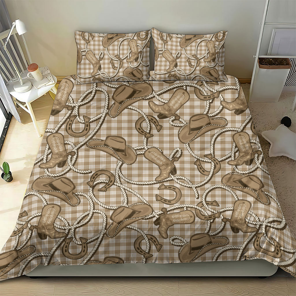 Beige Hawaii Palaka Cowboy Bedding Set Hawaiian Paniolo Festival Spirit LT19 - Polynesian Pride