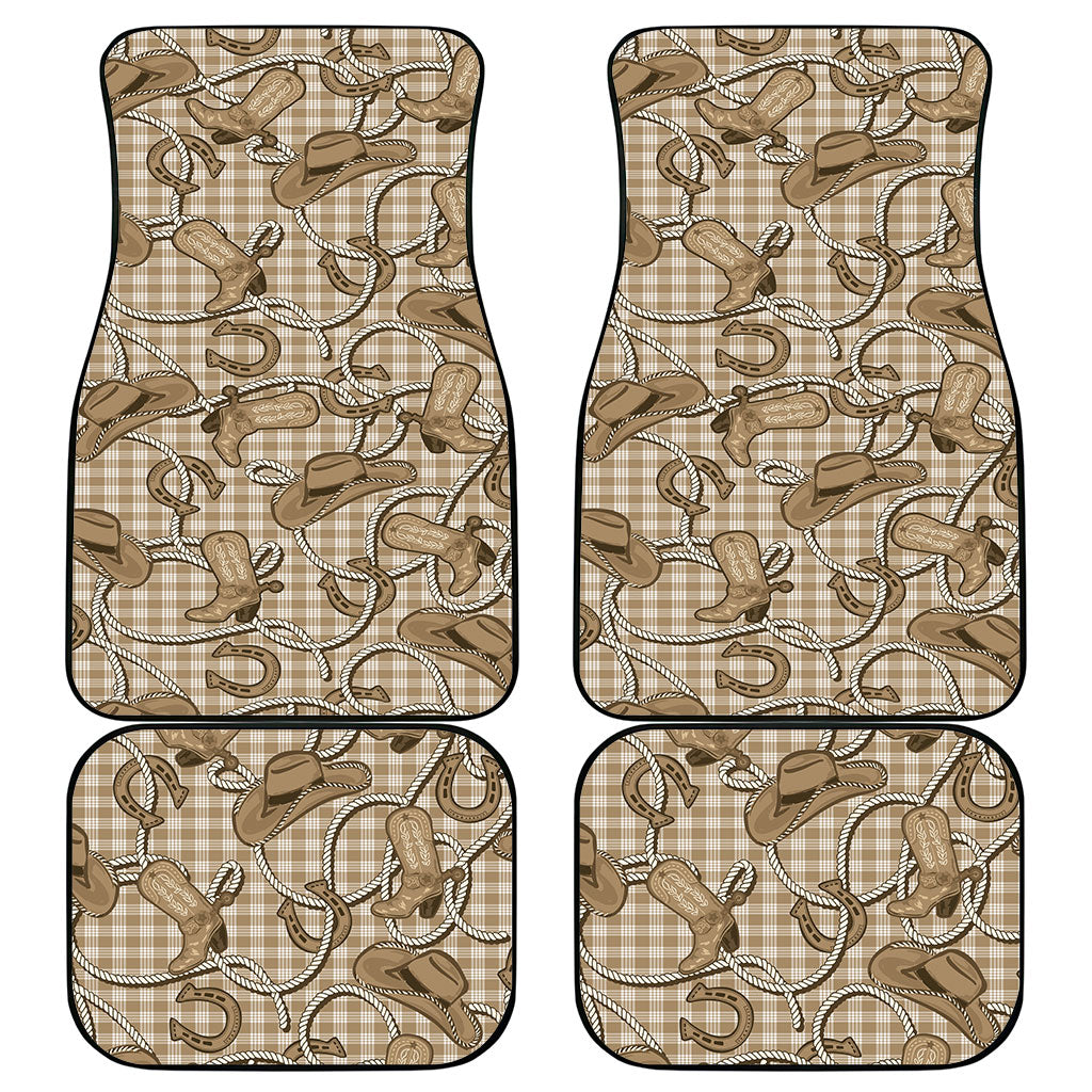 Beige Hawaii Palaka Cowboy Car Mats Hawaiian Paniolo Festival Spirit LT19 - Polynesian Pride