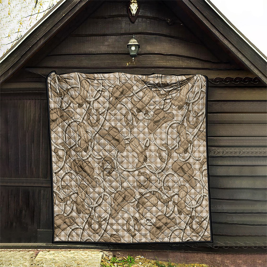 Beige Hawaii Palaka Cowboy Quilt Hawaiian Paniolo Festival Spirit LT19 - Polynesian Pride