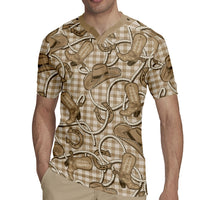 Beige Hawaii Palaka Cowboy Rugby Jersey Hawaiian Paniolo Festival Spirit LT19 - Polynesian Pride