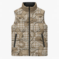 Beige Hawaii Palaka Cowboy Sleeveless Puffer Jacket Hawaiian Paniolo Festival Spirit LT19 Unisex Beige - Polynesian Pride