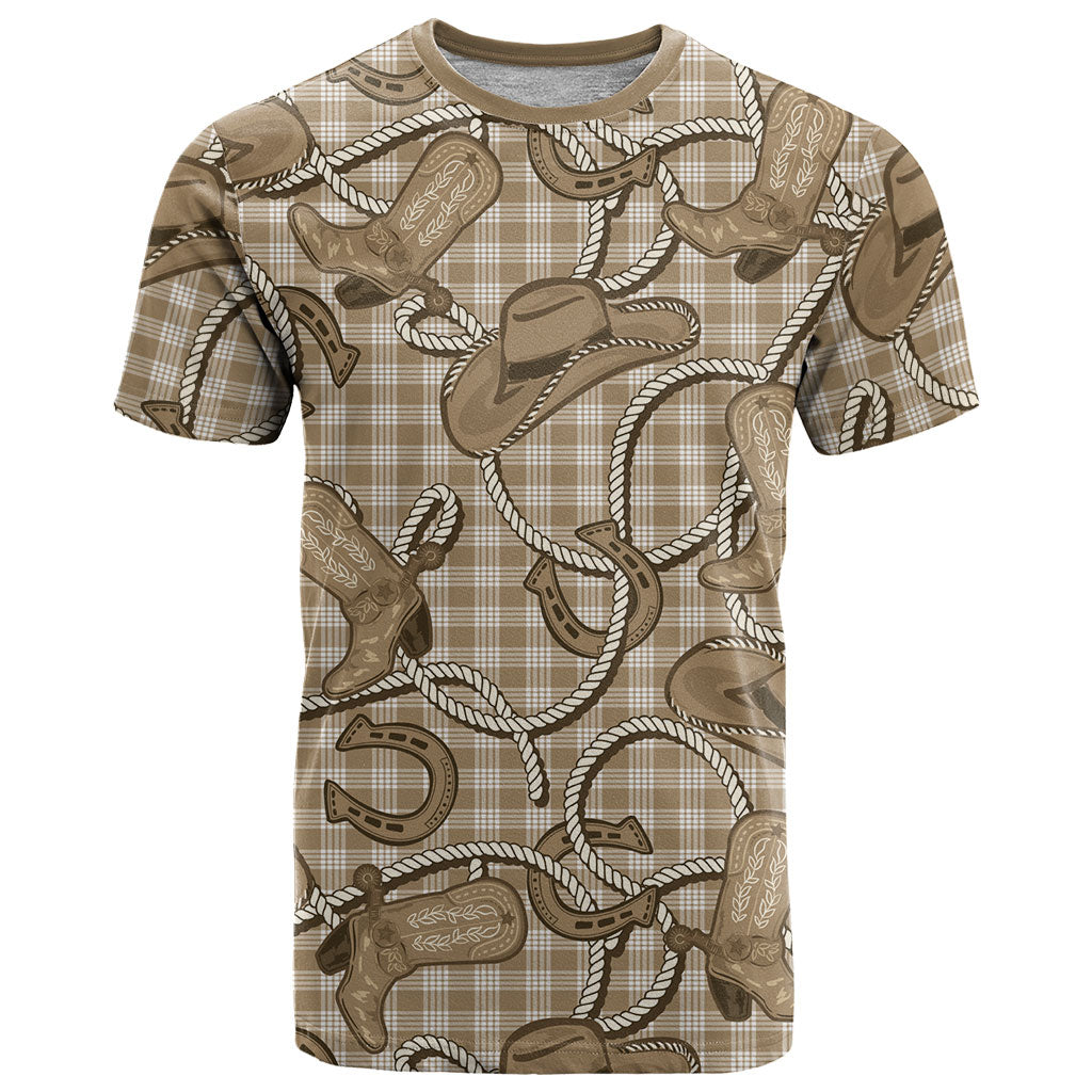 Beige Hawaii Palaka Cowboy T Shirt Hawaiian Paniolo Festival Spirit LT19 Beige - Polynesian Pride