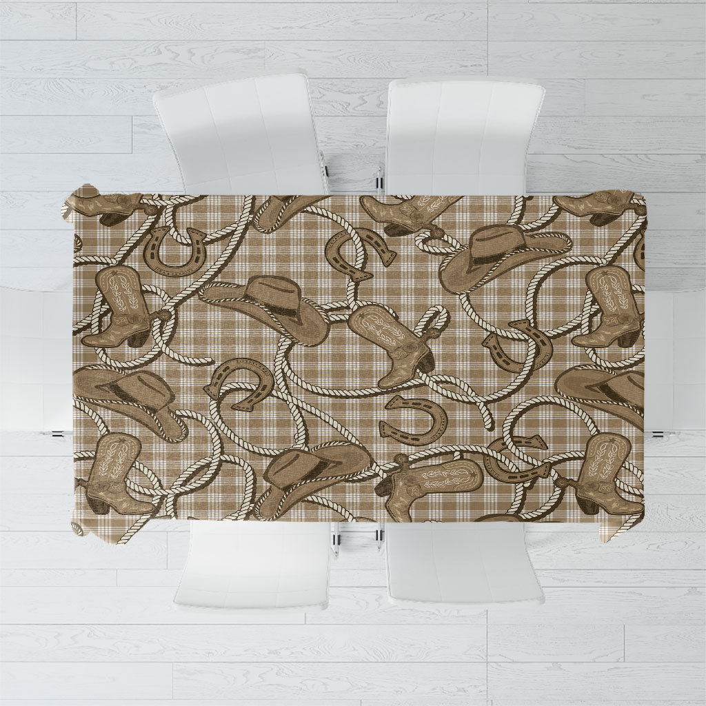 Beige Hawaii Palaka Cowboy Tablecloth Hawaiian Paniolo Festival Spirit LT19 Beige - Polynesian Pride