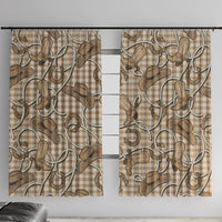 Beige Hawaii Palaka Cowboy Window Curtain Hawaiian Paniolo Festival Spirit LT19 With Hooks Beige - Polynesian Pride