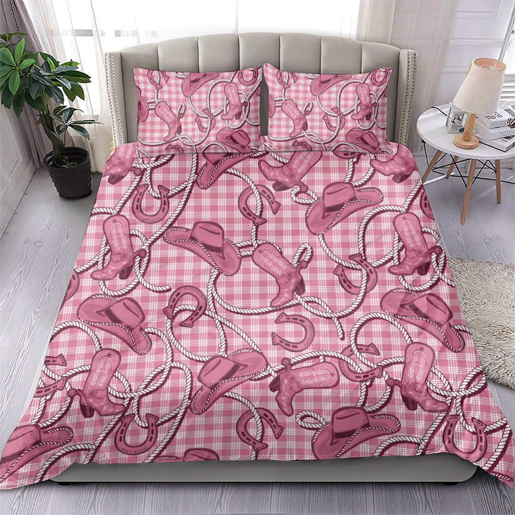 Pink Hawaii Palaka Cowboy Bedding Set Hawaiian Paniolo Festival Spirit LT19 - Polynesian Pride