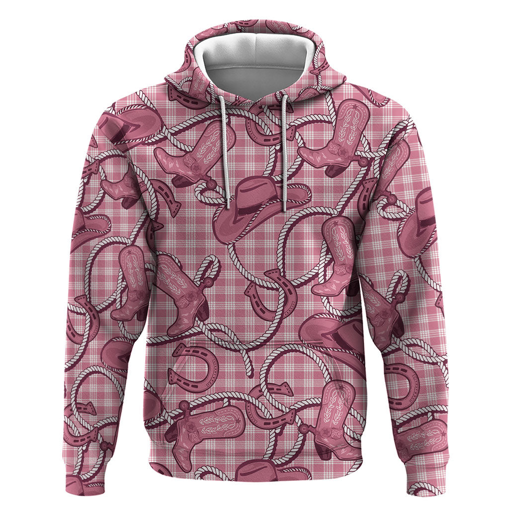 Pink Hawaii Palaka Cowboy Hoodie Hawaiian Paniolo Festival Spirit LT19 Pullover Hoodie Pink - Polynesian Pride