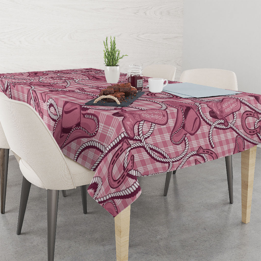 Pink Hawaii Palaka Cowboy Tablecloth Hawaiian Paniolo Festival Spirit LT19 - Polynesian Pride