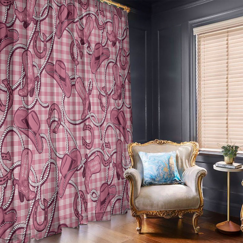 Pink Hawaii Palaka Cowboy Window Curtain Hawaiian Paniolo Festival Spirit LT19 - Polynesian Pride