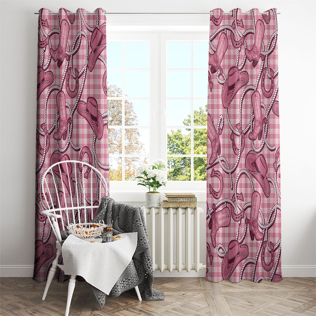 Pink Hawaii Palaka Cowboy Window Curtain Hawaiian Paniolo Festival Spirit LT19 - Polynesian Pride