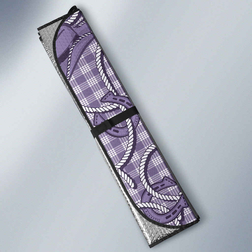 Purple Hawaii Palaka Cowboy Auto Sun Shade Hawaiian Paniolo Festival Spirit LT19 - Polynesian Pride