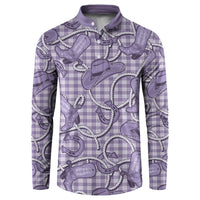 Purple Hawaii Palaka Cowboy Button Sweatshirt Hawaiian Paniolo Festival Spirit LT19 Purple - Polynesian Pride