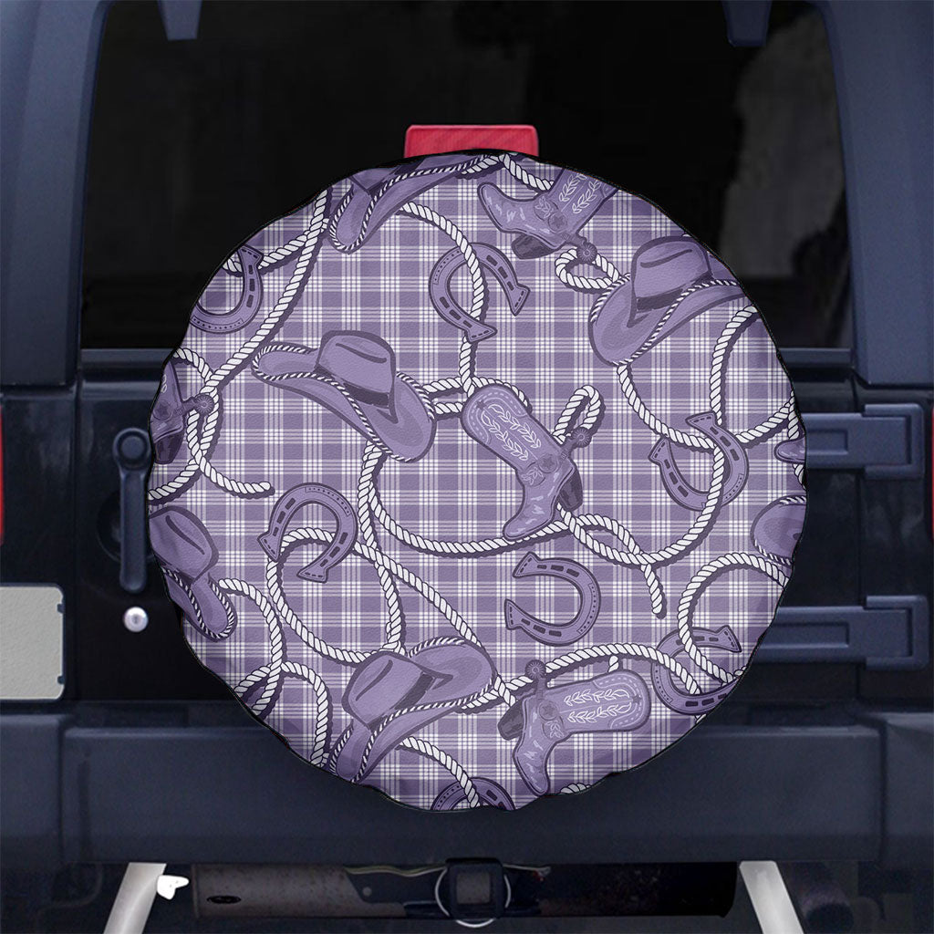 Purple Hawaii Palaka Cowboy Spare Tire Cover Hawaiian Paniolo Festival Spirit