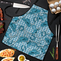Blue Hawaii Palaka Cowboy Apron Hawaiian Paniolo Festival Spirit LT19 Blue - Polynesian Pride