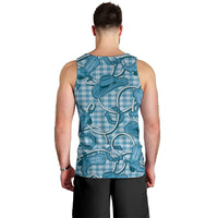 Blue Hawaii Palaka Cowboy Men Tank Top Hawaiian Paniolo Festival Spirit LT19 - Polynesian Pride