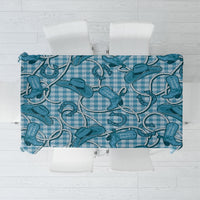 Blue Hawaii Palaka Cowboy Tablecloth Hawaiian Paniolo Festival Spirit LT19 Blue - Polynesian Pride