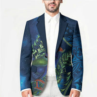 New Zealand Takahe Personalised Blazer Silver Fern Galaxy Polynesian Pattern